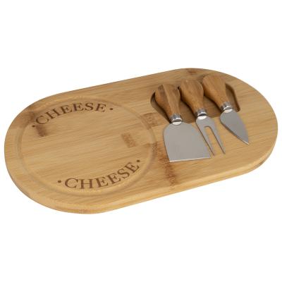 China Bamboo Rectangle Service Tray With bamboo Handled cheese knife tools for sale