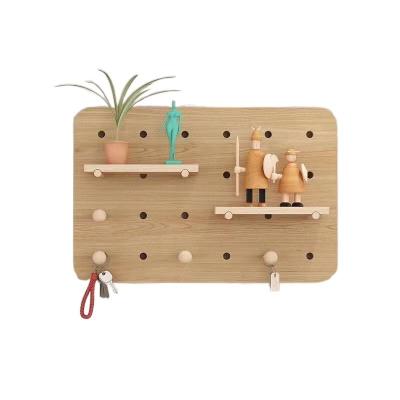 China Wooden Pegboard Shelf - living room or bedroom shelf - floating and design wall shelf for sale