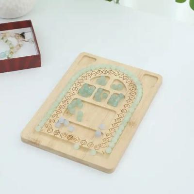 China Bamboo Bead Design Board Tray Jewelry Making Bead Board Bracelet Making DIY Wooden Bespoke Logo for sale