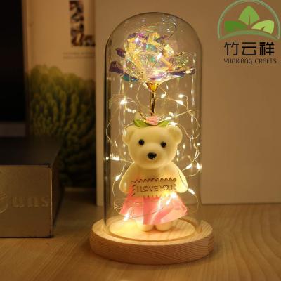 China Forever Flower Gift for Women, Preserved Rose in a Glass Dome, Customized Wood Base for sale