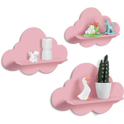 China Golvende drijvende houten planken Schattige wolkenplanken Daisy bloemenplant Wandplank Kawaii Deense kamerversiering Te koop