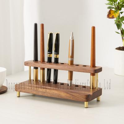 China Multifunctional Mobile Phone Holder Pen Holder Office Storage Wooden  Storage Pen Holder for sale