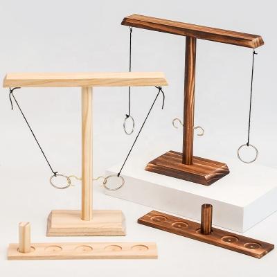 China Juegos de lanzamiento de anillos para adultos, juegos de patio, decoración de patio, juegos al aire libre en interiores, juego de gancho de madera y juego de anillos para bares, hogar, fiesta en venta