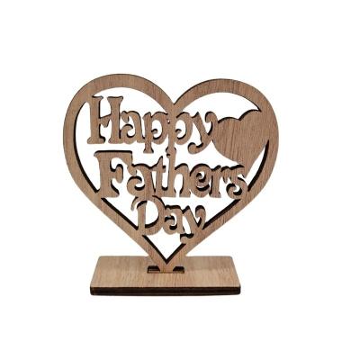 China Wooden handicraft ornaments Heart hollow letters laser cutting wood chips Valentine's Day craft gifts for sale