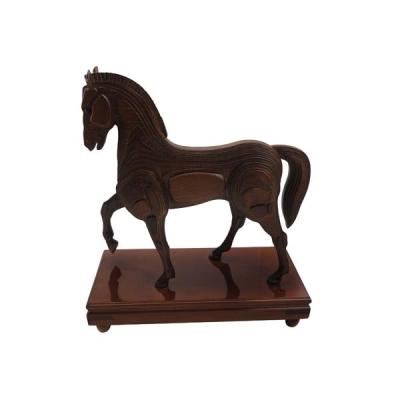 China Hot-selling Creative Wooden Horse Toys Cartoon Three-dimensional Animal Decoration Ornaments For Living Room for sale