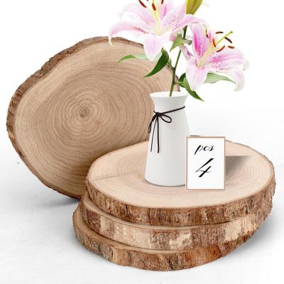 China Unfinished Round Wood Natural Wood Slices for Arts and Crafts Christmas Ornaments DIY Crafts Signage Painting Wedding Party for sale