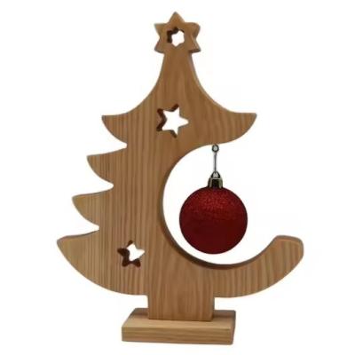 China Árvore de Natal de madeira personalizada Decorações de árvore de Natal Decorações de mesa à venda