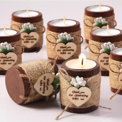 China Portador de velas de cilindro de luz de madera de pueblo Bride shower Wedding baby shower party en venta