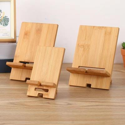 China Bamboo Cell Phone Stand, Detachable Wood Mobile Phone Holder for Desk Tablet Stand for sale