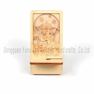 China Urban Creative Wooden Mobile Phone Holder City Tourism Surrounding Gifts Ornaments Souvenirs for sale