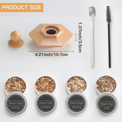 China Hot Sale Wooden Cocktail Smoker Kit with Wooden Box Premium Wood Shavings and Essential Bar Tools for sale