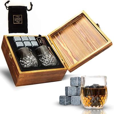 China Holzgranit Cocktail Box Kit Kristall Whisky Gläser und Steine zu verkaufen