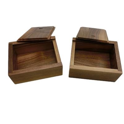 China Vintage Wood Box with Slide Lid, Keepsake Storage Wooden Box for sale