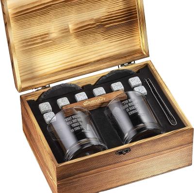 China Gift Cocktail Box Kit For Men UV Printing Whiskey Stone And Glass Set for sale