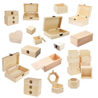 China Cajas de almacenamiento de madera sólida personalizadas Cajas de joyería de madera de estilo diferente en venta