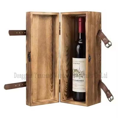 China Caja de botellas de vino reciclable Protección del medio ambiente Caja de regalo de vino de madera en venta