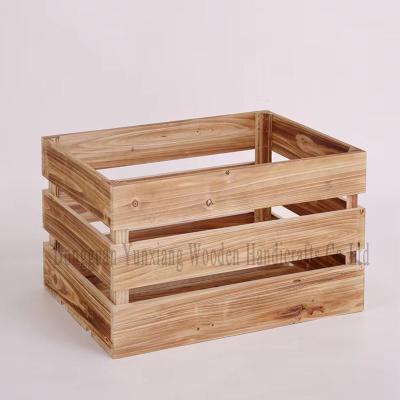 China Decorative Nesting Wooden Crates for Storage Display Rustic Wood Decorative Storage Crates with Handle for sale