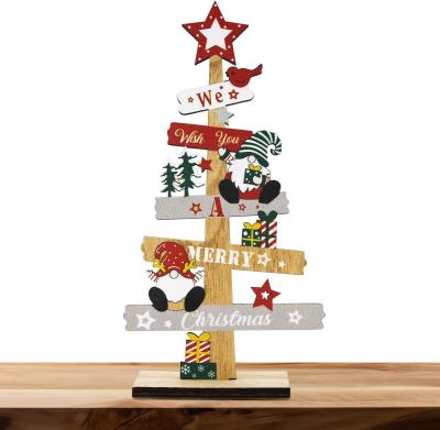 中国 クリスマス飾り テーブル クリスマス 木製 テーブル サイン Xmas Tabletop Gnome tree 販売のため