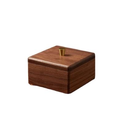 China Luxury Handmade Walnut Storage Box 11cm Small Wooden Boxes With Lids for sale