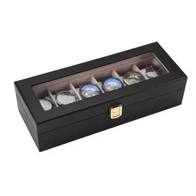 China Premium Wooden 6 Slots Watch Box for Men Elegant Solid Wood Design. Perfect for Watch Storage and Display for sale