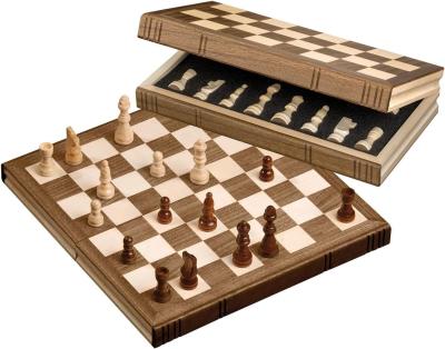 China Premium Wooden Board Game with a Portable Wood Case and Secure Storage for Pieces for sale