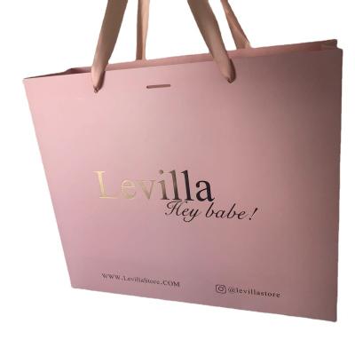 China Recyclable Customized Logo Design Paper Luxury Gift Bag Packaging Bag Customized Shopping Paper Bag With Ribbon Handle for sale