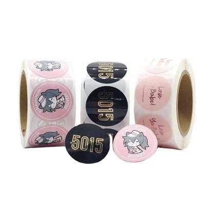 China Custom Printing Self Adhesive Roll Waterproof LOGO Label Transparent Clear Gold Foil Sticker for sale