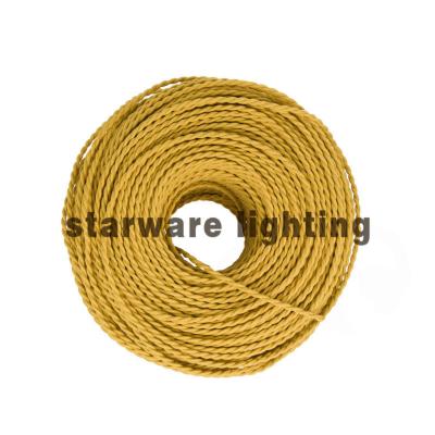 China Decoration Lightings 2/3 Core ConductorTextile Twisted Fabric Covered Electrical Wire / Gold for sale