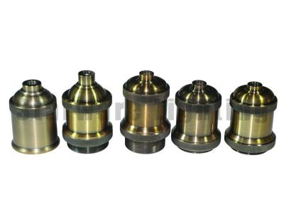 China Factory direct sales pendant lamp cord screw / fabric plug with copper lamp holder bronze lamp holder for sale