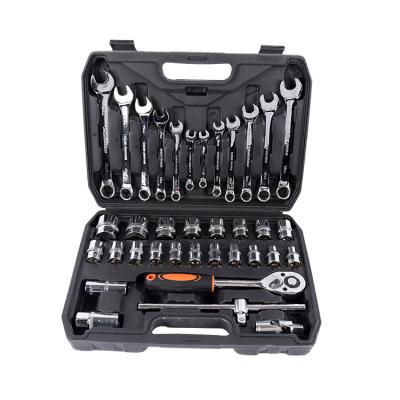 China Professional Auto Material Multifunctional Wrench Box Iron Tools 37pcs Fixture Socket Set Tool Kit for sale