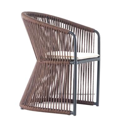 China Modern Weather Outdoor Furniture Patio Woven Round Rattan Dining Chair Outdoor Restaurant Furniture for sale