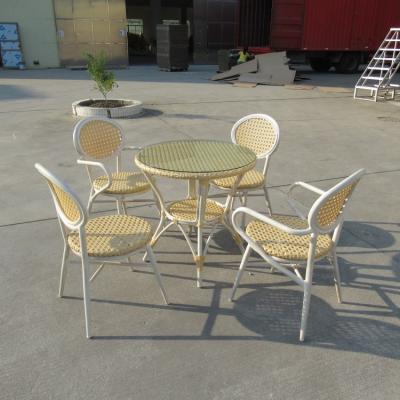 China wholesale UV-resistant plastic rattan PE aluminum table chair set outdoor dining furniture patio garden furniture for sale