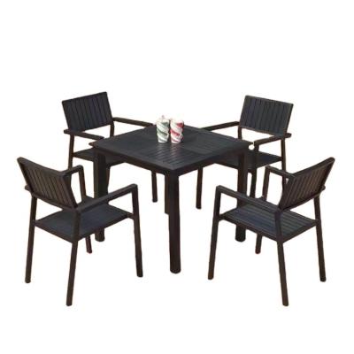 China UV-Resistant Aluminum Outdoor Furniture 4 Seater Dining Table Sets Garden Patio Dining Table and Chair Set for sale