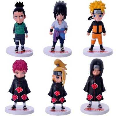 China 6pcs cartoon toy/set Sasuke Shikamaru Akatsuki children's toy cake decoration set Naturo toys for sale