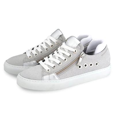 China Fashion Trend Custom Designer High Top Lace Up Glitter Casual Women's Sliver Fashion Sneakers for sale