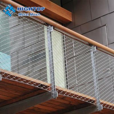 China Plain Weave Stair Handrail Protection Fence Stainless Steel Rope Mesh for sale