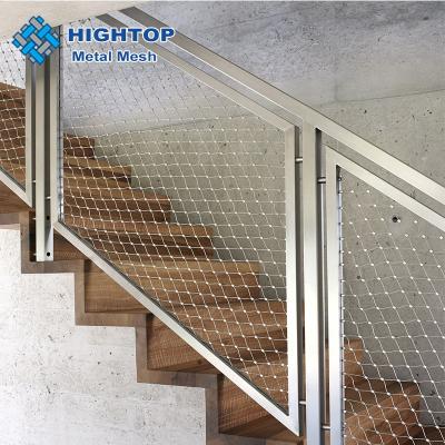 China Plain Weave Stainless Steel Wire Rope Mesh For Stair Fencing Safety Nets for sale