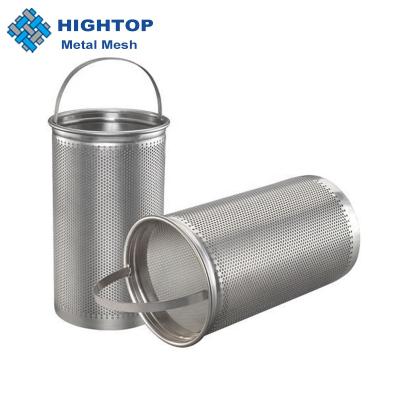 China High Tensile Strength SUS316L Metal Filter Element Stainless Steel Industrial Basket Filter For Liquid Filtration System for sale