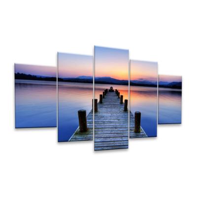 China Modern Art Print Canvas Wall Art 5 Panel Landscape Picture Print Of Realistic JS Print Landscape Paintings for sale