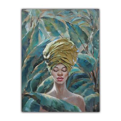 China Modern African Pictures Wall Decorations Oil Painting Girl Border The Beautiful Hand For Hotel Home Bedroom for sale