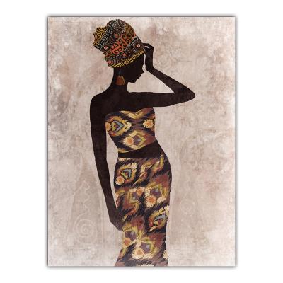 China 100% Hand Painted Original African American Style Women Series Oil Painting With Frame Decorative Oil Painting For Wall Art for sale