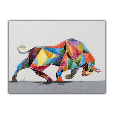 China Hot-selling modern modern wall painting cattle animal oil colorful painting home decorative artwork for sale