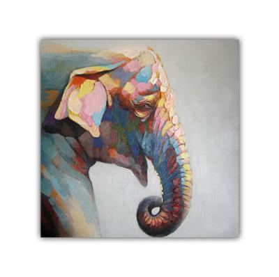 China Wholesale Handmade Modern Elephant Animal Oil Painting With Frame Decorative Oil Painting For Wall Art for sale