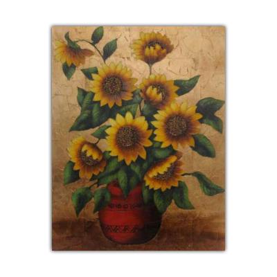 China Hotselling 100% Bright and Warm Modern Hand Painted Sunflower Oil Paintings by Experienced Artists for in Door Decoration for sale