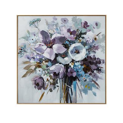 China Pure Hand Painted High Quality Modern Abstract Flower Oil Painting For Wall Painting Decorative Arts for sale