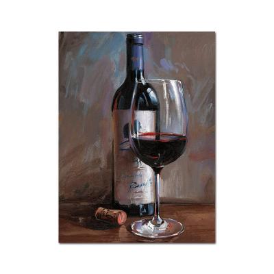 China Modern Popular Paintings Hand Painted Oil Painting Abstract Decoration Wine And Wine Glass For Living Room Home Wall Arts for sale