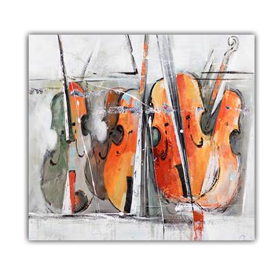 China Professional Artists Modern Instrument Guitar Oil Painting For Home Hotel Decor Interior Wall Paintings for sale