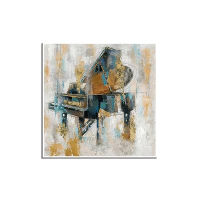 China Modern Piano Instrument Hand Painted Oil Painting For Home Hotel Decor Indoor Wall Paintings for sale