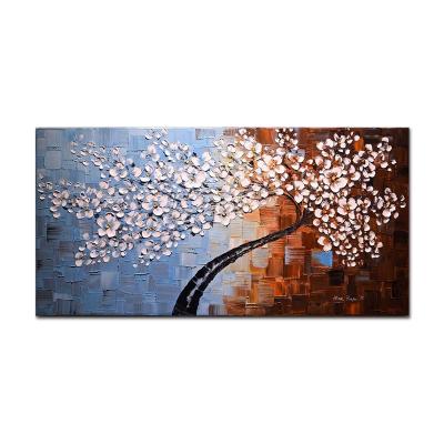 China Modern Knife Tree Painting Hand Painted Hotel Home Decorative Oil Painting Landscape Wall Painting Arts for sale