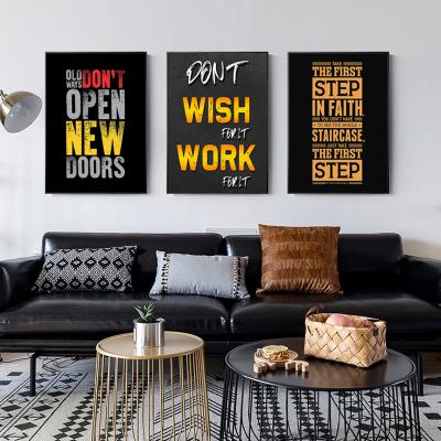 China Home Inspirational Letter Canvas Quote Decoration JS Wall Hotel Poster Painting Modern Motivational Wall Art Pictures Print For Living Room Office Deco for sale